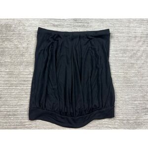 DJT Tube Top Women Small Black Strapless Pleated Front Elastic Hem Jersey Top